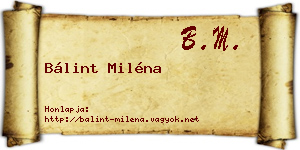 Bálint Miléna névjegykártya