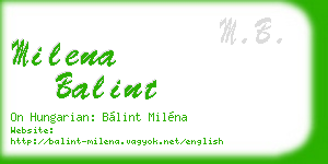 milena balint business card