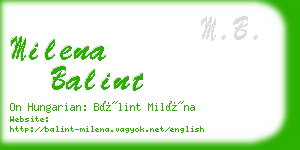 milena balint business card